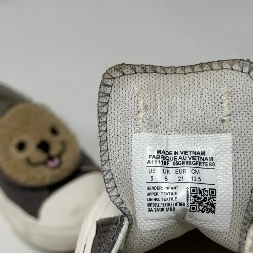 Converse Toddler Bear Slip-On Sneakers Gray Size 5